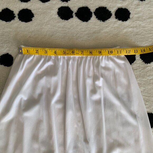 Vintage 90s Slip Skirt White Satin Lace Trim Fairy Boho Chic 90s Lingerie New - Picture 8 of 10